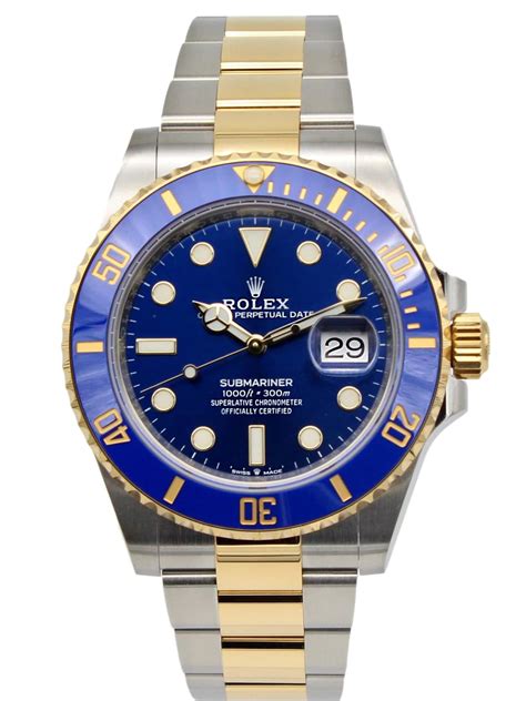 rolex submariner two-tone blue|rolex submariner blue price new.